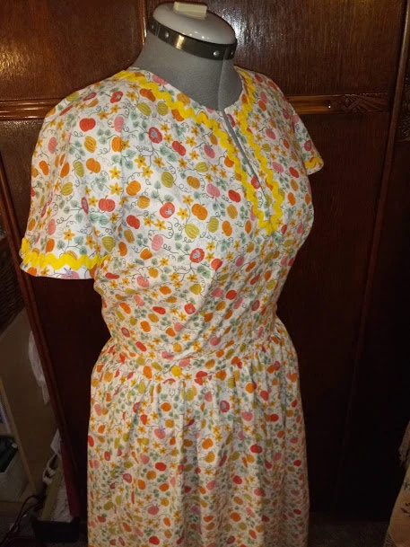 1950s Style Wrap Around Dress with Keyhole Neck and Flutter Sleeves Custom Made in Your Size From a Vintage Pattern 1954