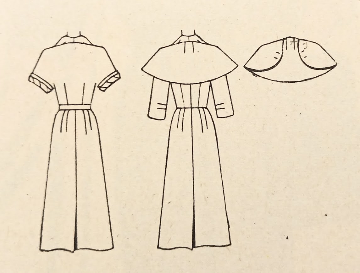 1950s Style Vampy Wing Collar Capelet Dress with Pencil Skirt  Custom Made In Your Size From a Vintage Pattern 1951