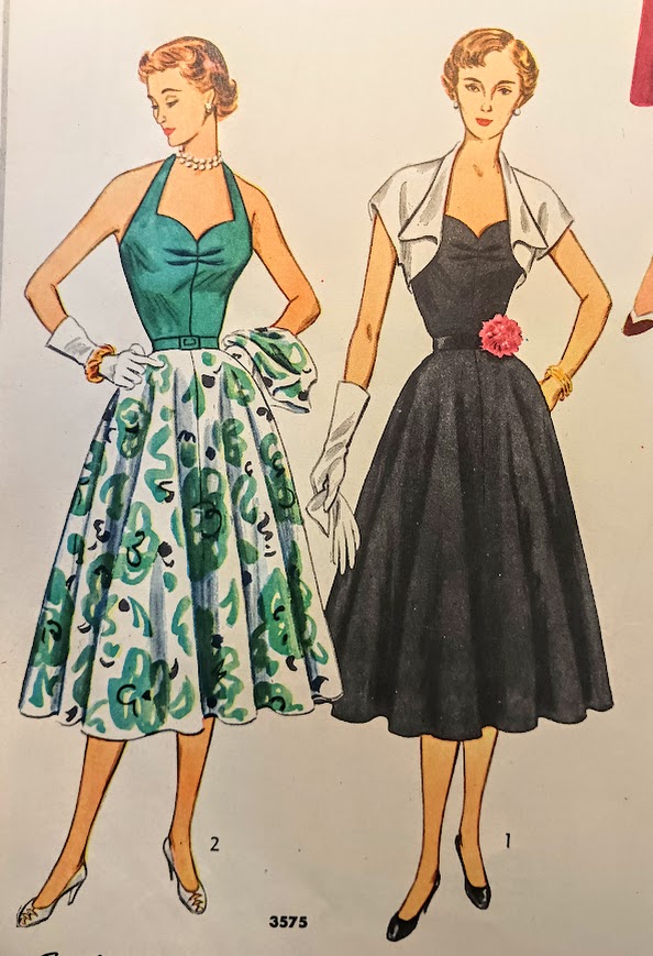 1950s Classic Halter Neck Dress with Optional Bolero Jacket and Full Circle Skirt Custom Made in Your Size From a Vintage Pattern 1952