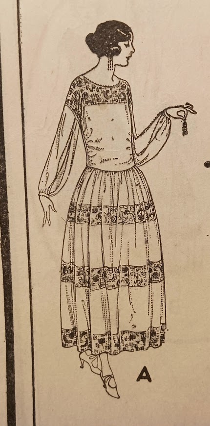 1920s Style Robe de Style Scoop Neck Drop Waist Dress with Hoop Slip Custom Made in Your Size From a Vintage Pattern 1923