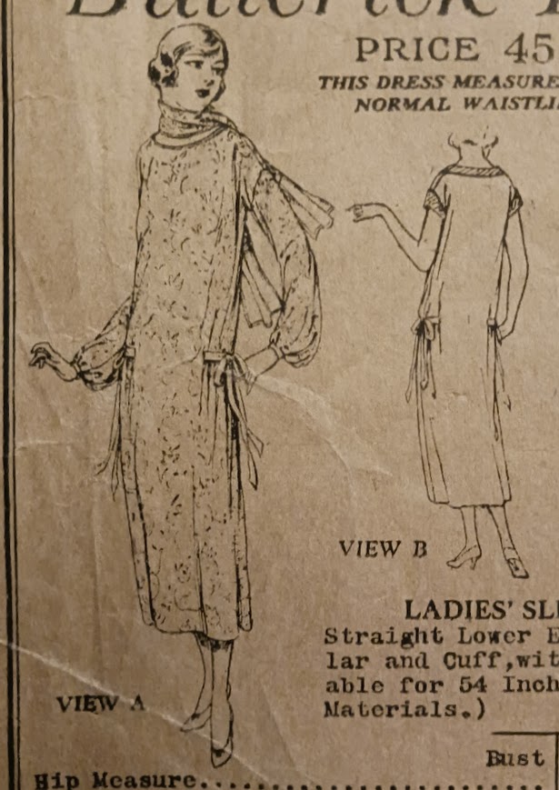 1920s Style Scoop Neck Drop Waist Dress with Hip Gathers and Ties and Optional Scarf Custom Made in Your Size From a Vintage Pattern 1925