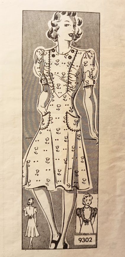 1940s Style Gathered Bust Summer Dress with Ric Rac Trim Custom Made in Your Size From a Vintage Pattern 1940