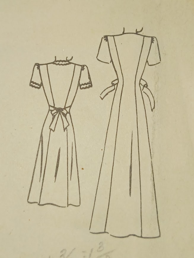 1940s Style Petal Sleeve Gathered Bust Button Up House or Hostess Dress Custom Made in Your Size From Vintage Pattern 1942