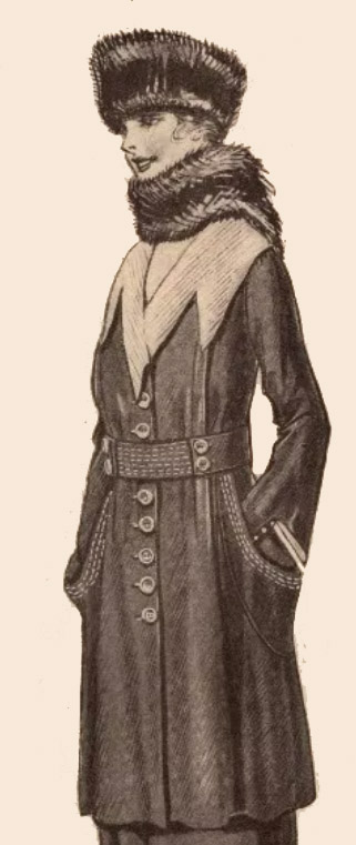 1910s Style Wide Pointed Collar Tunic Blouse with Dutch Pockets Custom Made in Your Size From a Vintage Pattern 1917