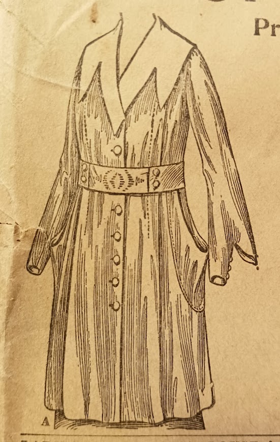 1910s Style Wide Pointed Collar Tunic Blouse with Dutch Pockets Custom Made in Your Size From a Vintage Pattern 1917