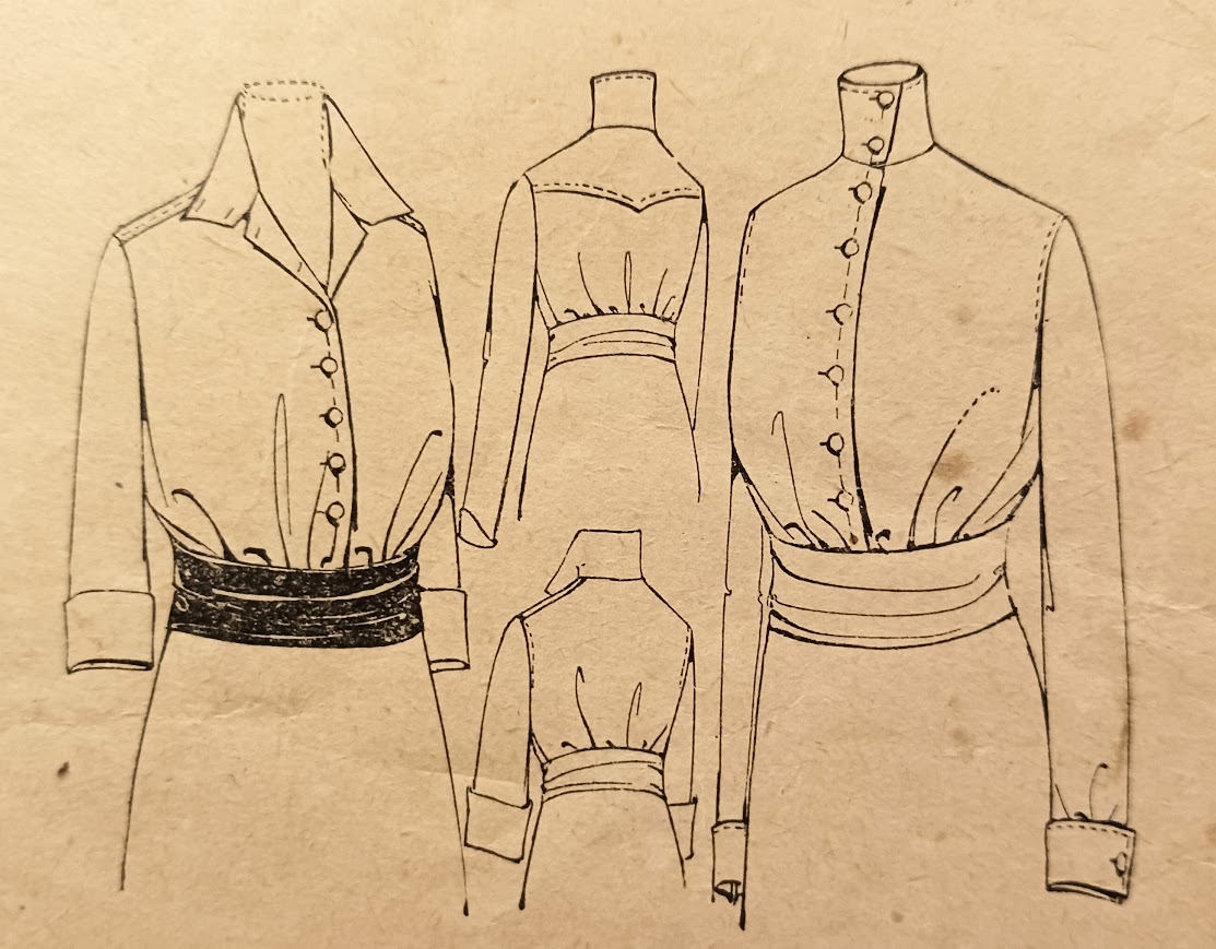 1910s Style High Neck Button Up Shirtwaist Blouse Custom Made in Your Size From a Vintage Pattern 1915
