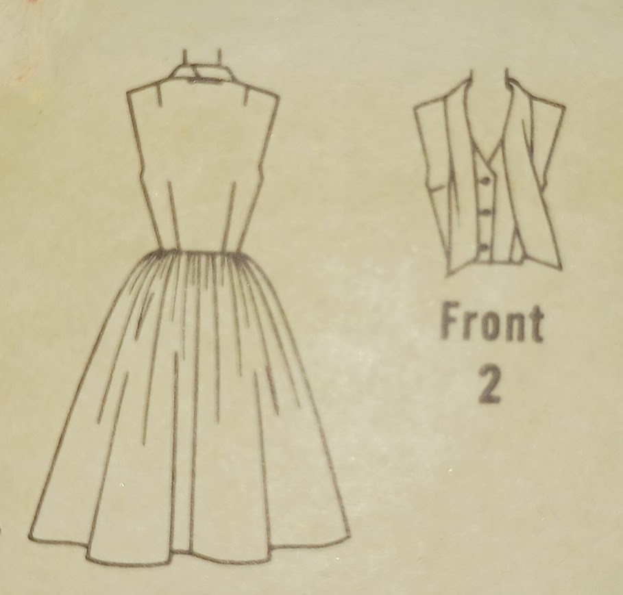 1960s Style Rounded Plunge Tie Collar Dress with Gathered Full Skirt Custom Made in Your Size From a Vintage Pattern 1963