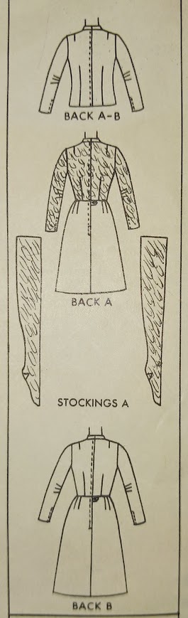 1960s Style MOD 3pc Set with Mock Neck Blouse, Straight Skirt and Matching Stockings! Custom Made in Your Size From a Vintage Pattern 1965