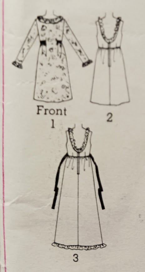 1960s Style Empire Dress with Ruffle Neck and Low Scoop Back Custom Made in Your Size From a Vintage Pattern 1968