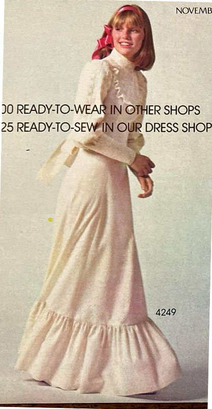 1970s Style Cottage Core Edwardian Boho Maxi Dress, High Collar Blouse or Pants Custom Made in Your Size From a Vintage Pattern 1974