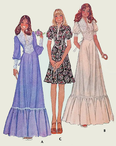 1970s Style Cottage Core Bishop Sleeve Renaissance Festival Boho Maxi Hippy Dress Custom Made in Your Size From a Vintage Pattern 1974