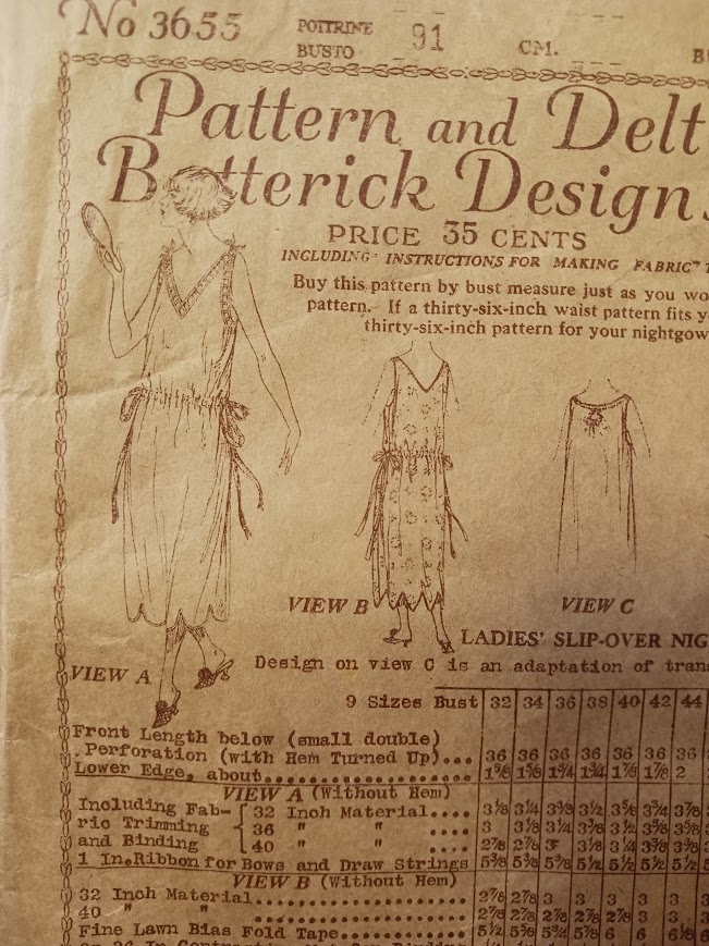 Early 1920s Style Slip Over Night Gown Custom Made in Your Size From a Vintage Pattern 1922