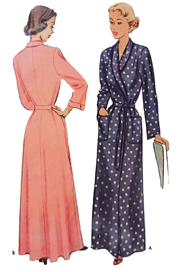 1940s Style Wrap Housecoat Robe Custom Made in Your Size From a Vintage Pattern 1948