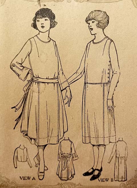 Early 1920s Style Side Button Dress with Draped Side Overlay Custom Made in Your Size From a Vintage Pattern 1921