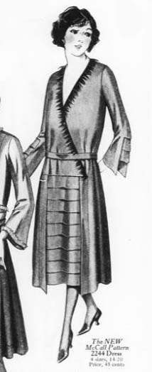 Early 1920s Style Surplice Dress with Full Skirt with Inset Layers Custom Made in Your Size From a Vintage Pattern 1921