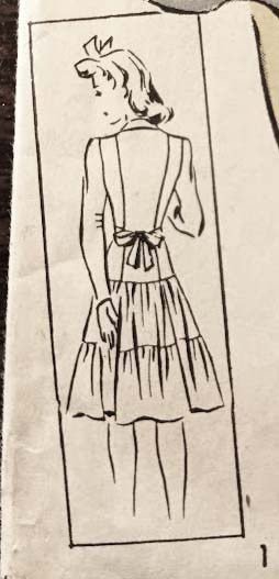 1940s Style Drop Waist Button Up Dress with Ruffle Skirt Custom Made in Your Size From a Vintage Pattern 1943