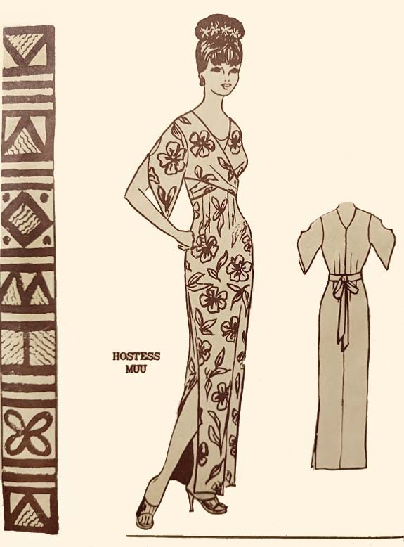 1960s Style Hawaiian Polynesian Hostess Muu Dress Custom Made in Your Size From a Vintage Pattern 1960