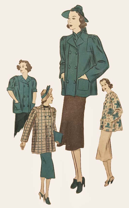 1930s Style Double Breasted Cost or Smock Blouse Custom Made in Your Size From a Vintage Pattern 1937