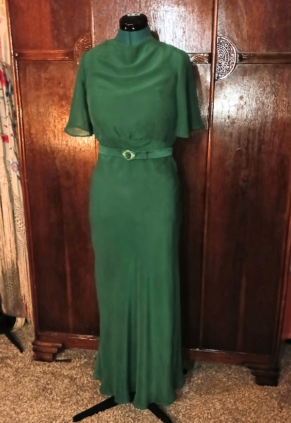 1930s Style Evening Dress with Godet Mermaid Hem and Optional Jacket Custom Made in Your Size From a Vintage Pattern 1936