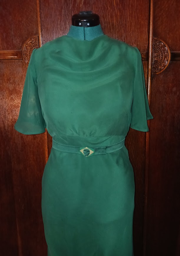 1930s Style Evening Dress with Godet Mermaid Hem and Optional Jacket Custom Made in Your Size From a Vintage Pattern 1936