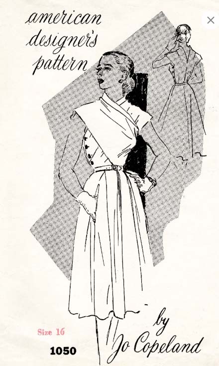 1950s Style Jo Copeland Front Bodice Wrap Side Button Dress Custom Made in Your Size From a Vintage Pattern 1953