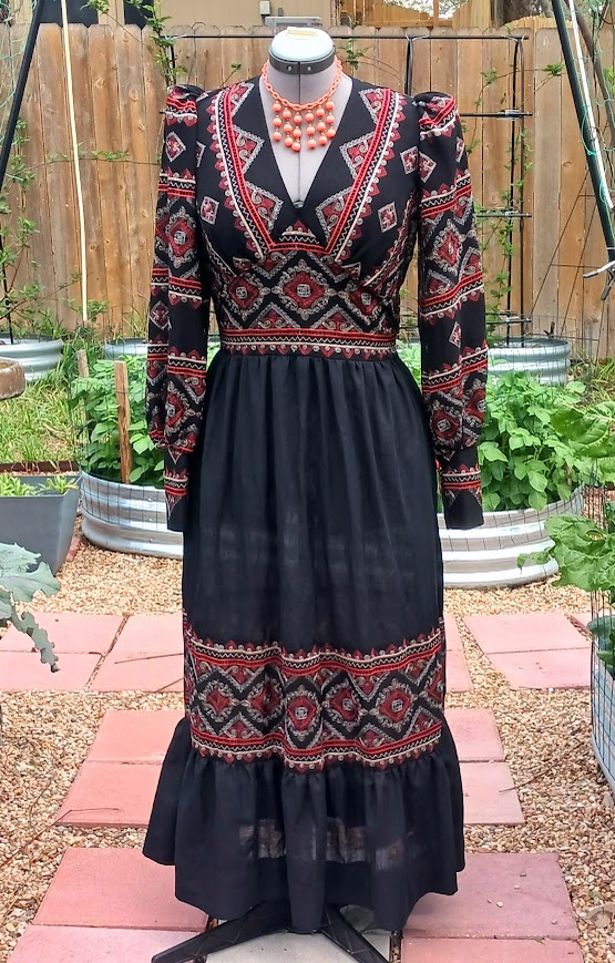 1970s Style Cottage Core Flutter Sleeve Maxi Boho Hippy Dress Custom Made in Your Size From a Vintage Pattern 1975