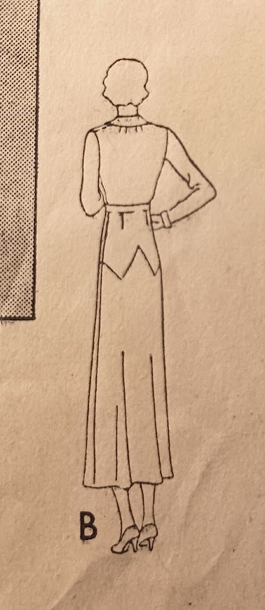 1930s Style V Neck Surplice Dress with Flutter Collar and Slim Skirt Custom Made in Your Size From a Vintage Pattern 1932