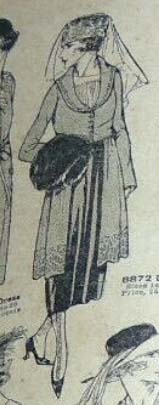 1910s Style Scoop Neck Dress with Peplum Custom Made in Your Size From a Vintage Pattern 1919