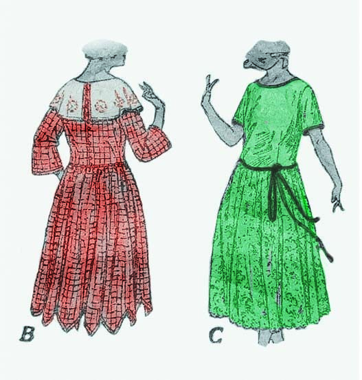 1920s Style Robe de Style Scoop Neck Drop Waist Dress with Optional Hoop Slip Custom Made in Your Size From a Vintage Pattern 1923