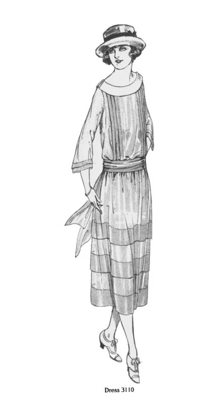 1920s Style Drop Waist Summer Dress with Tucks Custom Made in Your Size From a Vintage Pattern 1921