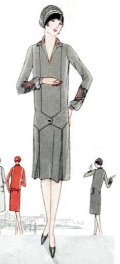1920s Style Drop Waist Mock Vest Dress with Pleated Skirt Custom Made in Your Size From a Vintage Pattern 1926