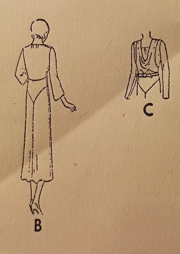 1930s Style Deep Cowl Neck Dress with Shaped Hip Yoke Custom Made in Your Size From a Vintage Pattern 1932