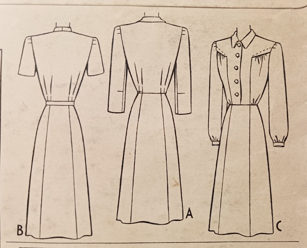 1940s Style Button Up Shirt Dress Custom Made in Your Size From a Vintage Pattern 1942