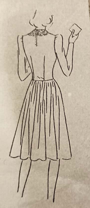1940s Style Wide Collar Fitted Drop Waist Dress With Puff Sleeves and Gathered Skirt Custom Made in Your Size From a Vintage Pattern 1941