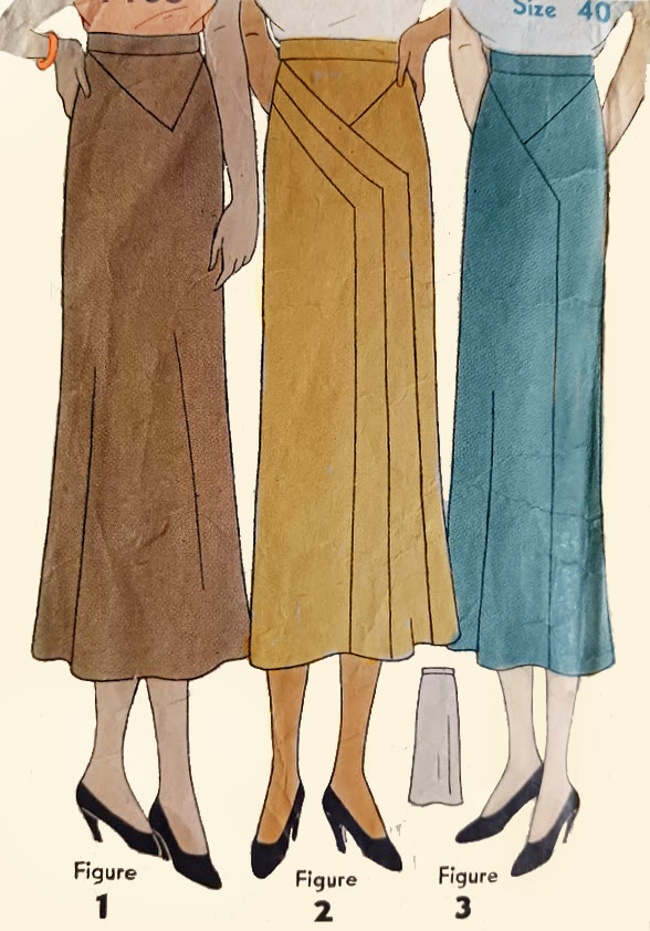 1930s Style Skirt with Art Deco Seam Line Detail Custom Made in Your Size From a Vintage Pattern 1934
