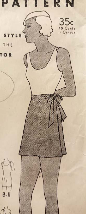 1930s Style One Piece Swimsuit with Art Deco Tunic Swim Dress Cover Up Custom Made in Your Size From a Vintage Pattern 1932