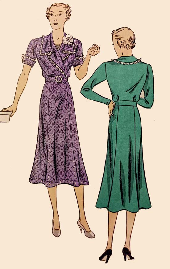 1930s Style Surplice Flutter Collar Custom Made in Your Size From a Vintage Pattern 1937