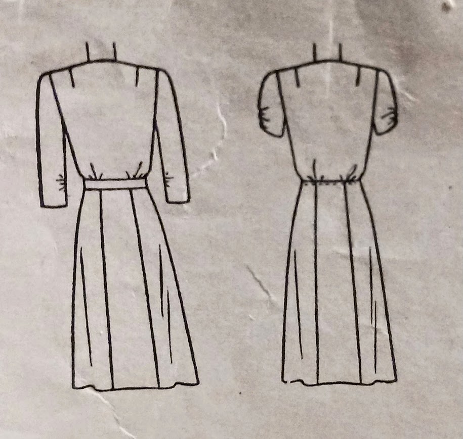 1940s Style Gathered Bust V Neck Dress Custom Made in Your Size From a Vintage Pattern 1943
