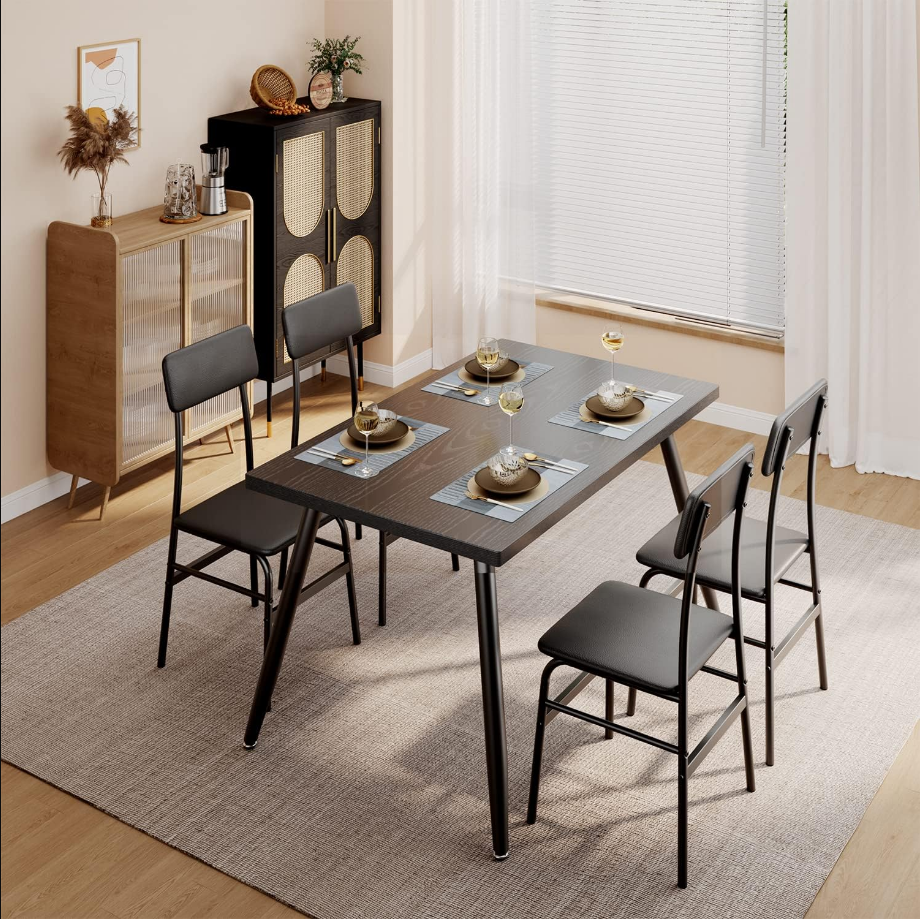 Dining Table Set for 4, Kitchen Dining Table with 4 Chairs for Small Space, Apartment