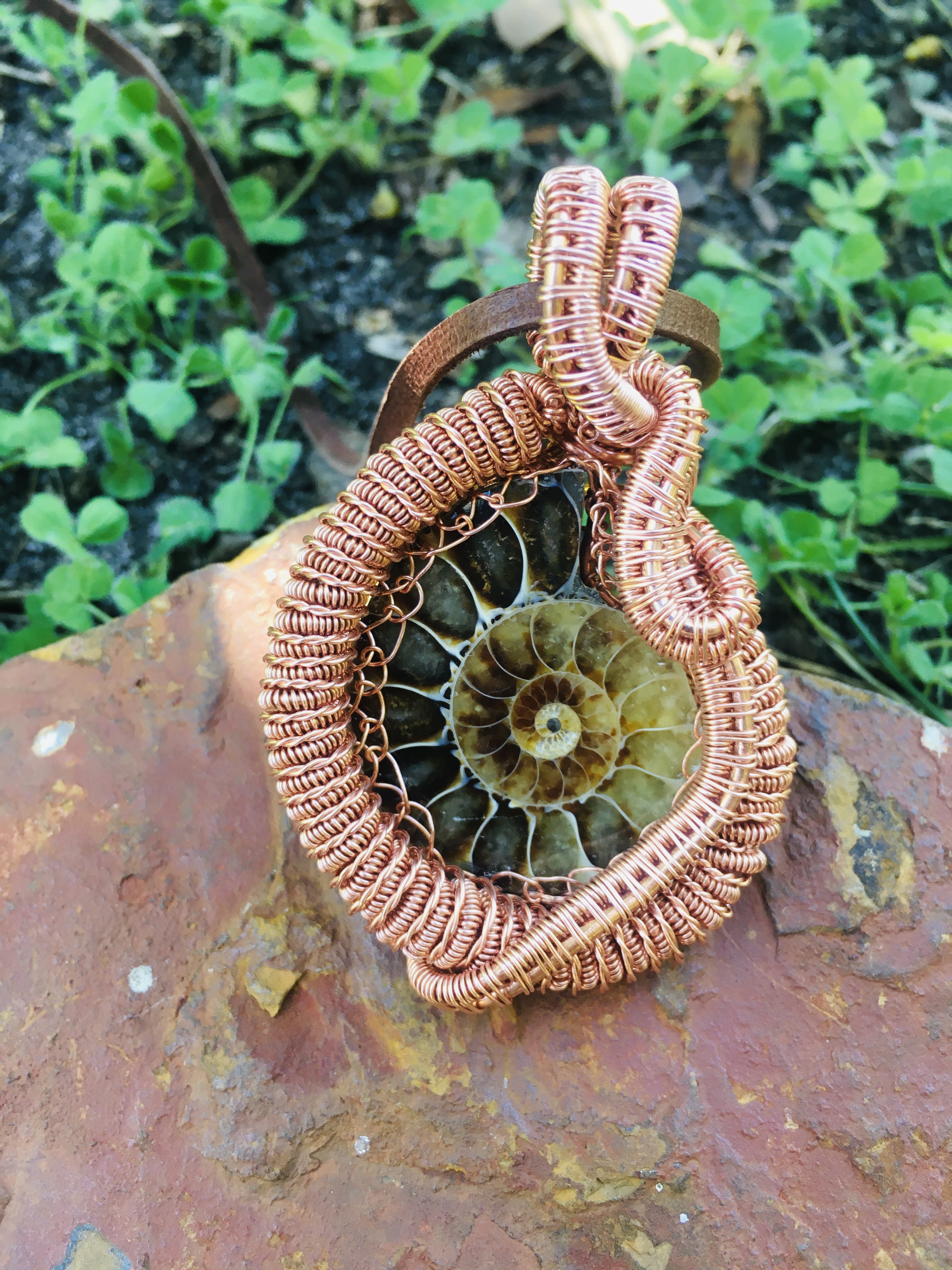 Ammonite Copper pendant