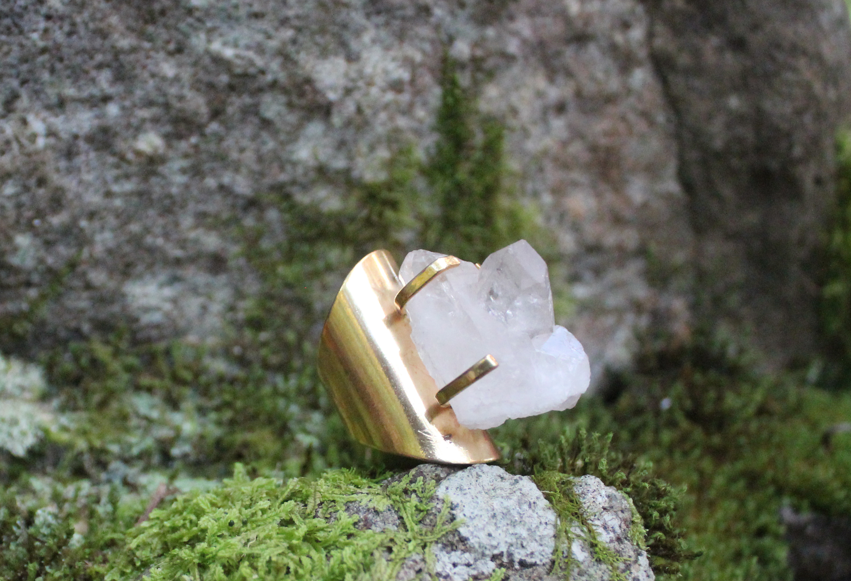 Clear Quartz Goddess ring