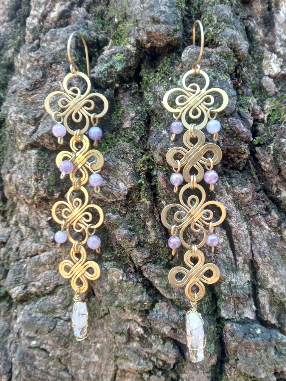 Treboles with Amethyst beads