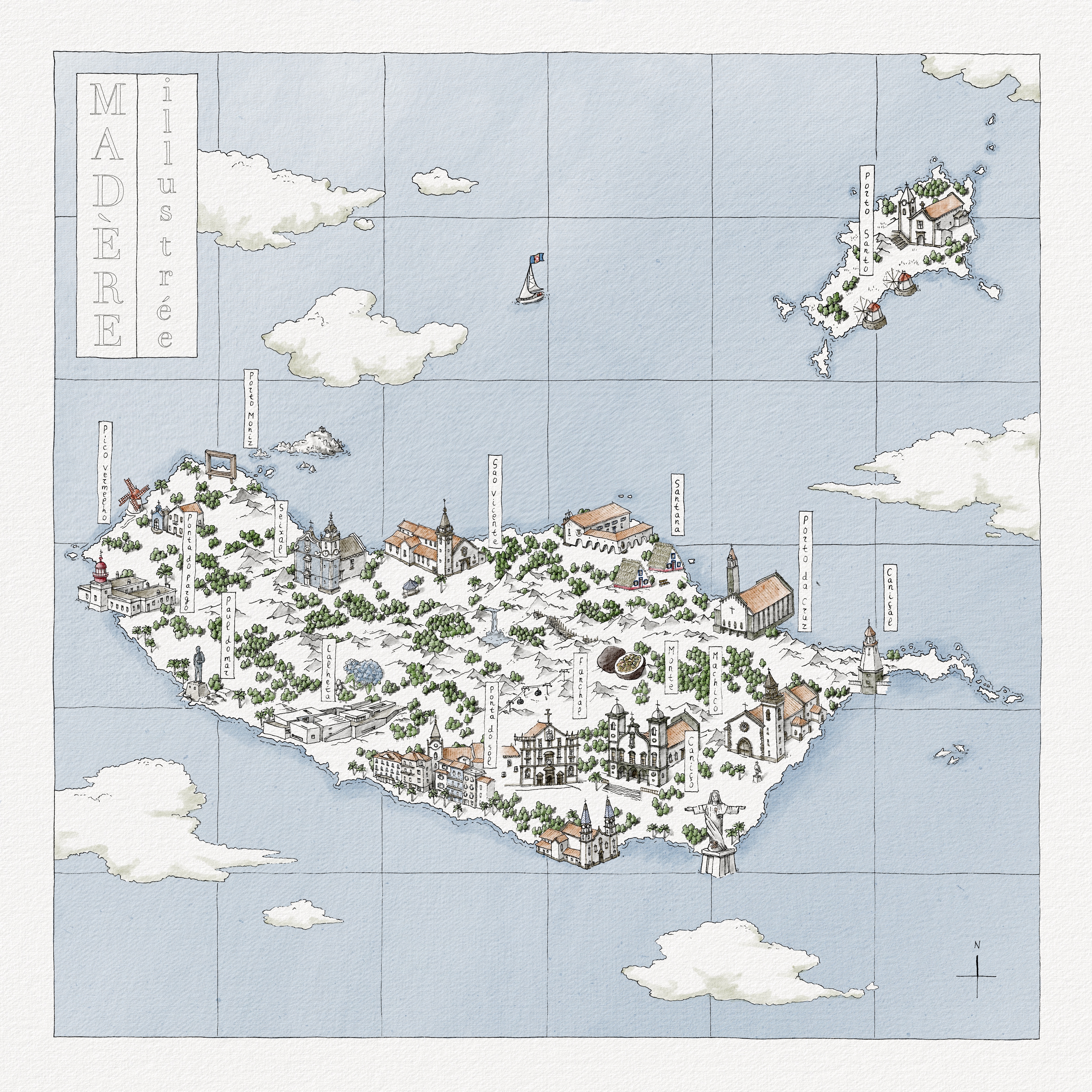 Carte « Madère illustrée »