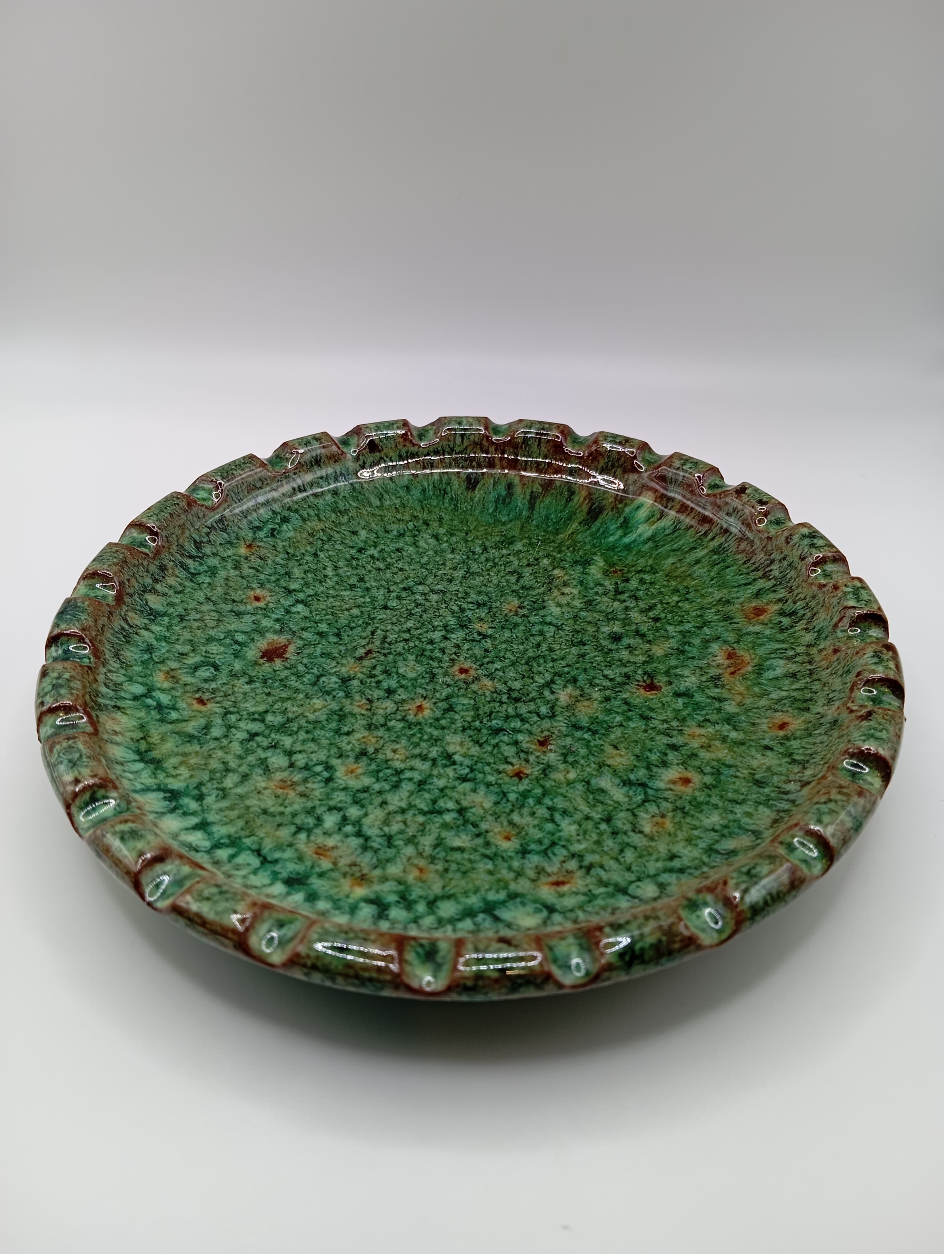 Green ceramic cup and plate set