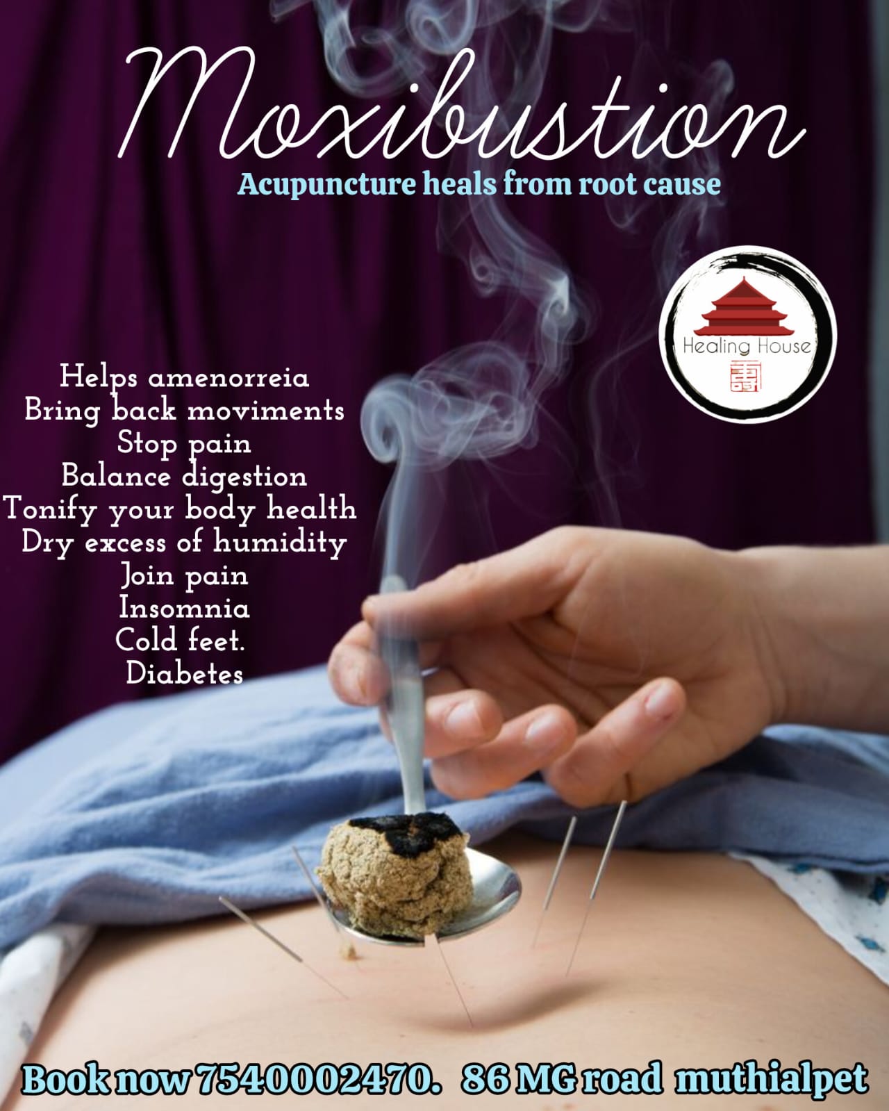 Moxibustion: Secure An Appointment by paying booking fee