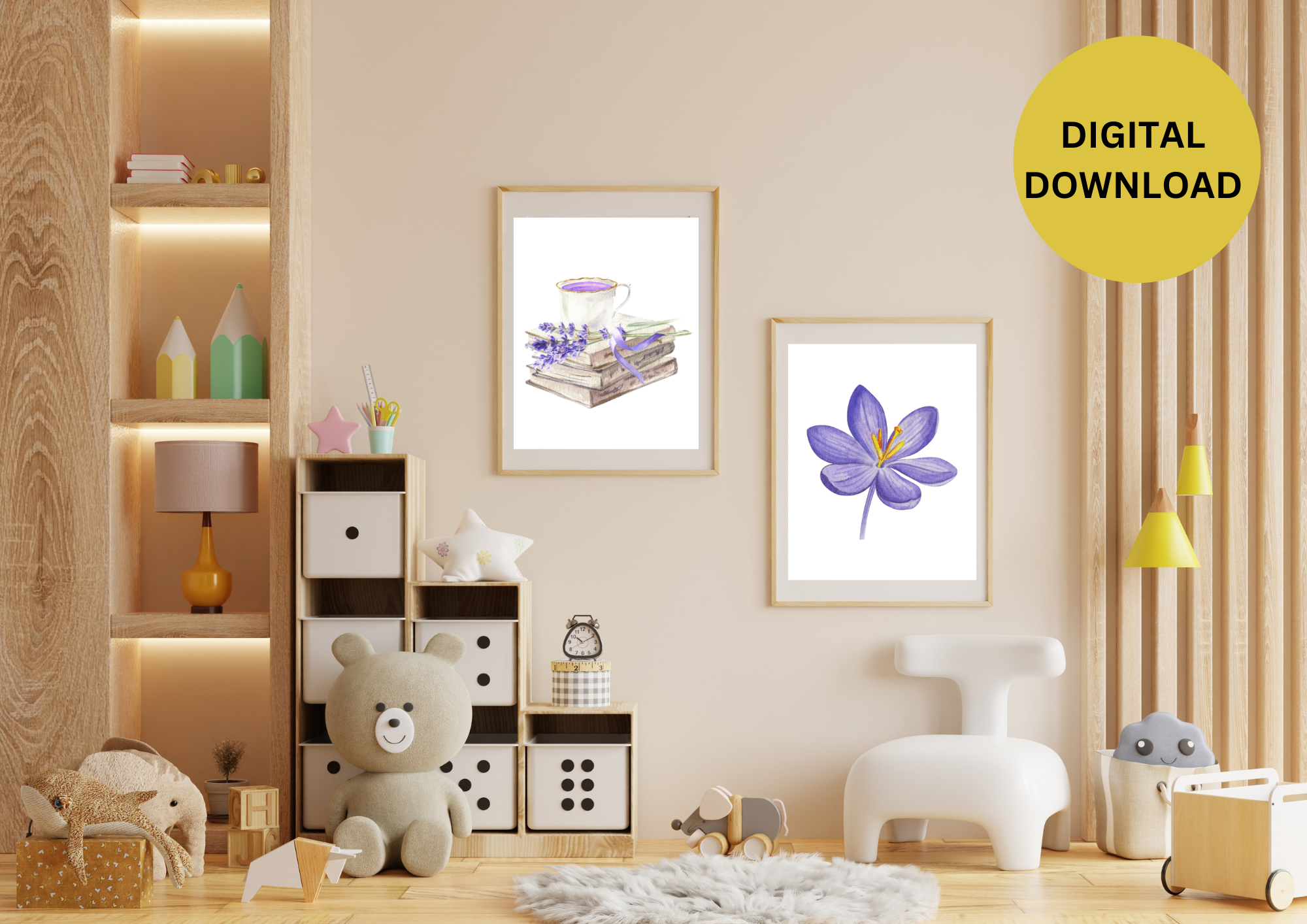 KIDS NURSERY WALL ART , SET OF 3 , PURPLE ,BUTTER FLY NURSERY DECOR , BOOK NURSERY DECOR, FLOWER NURSERY DECORE