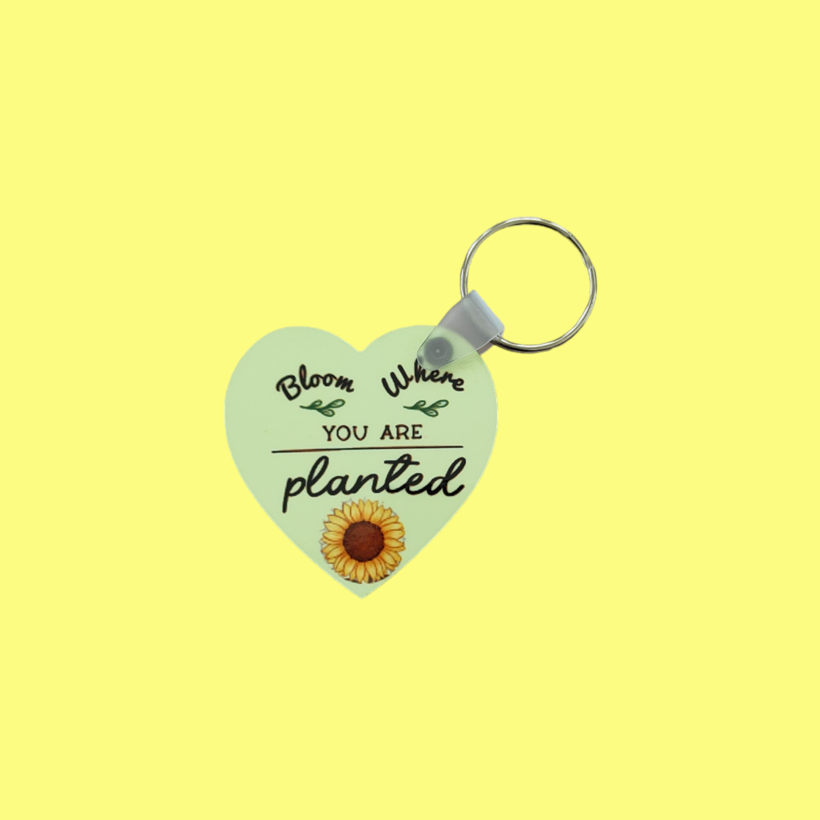 Heart shaped keyring - Bloom where you are planted