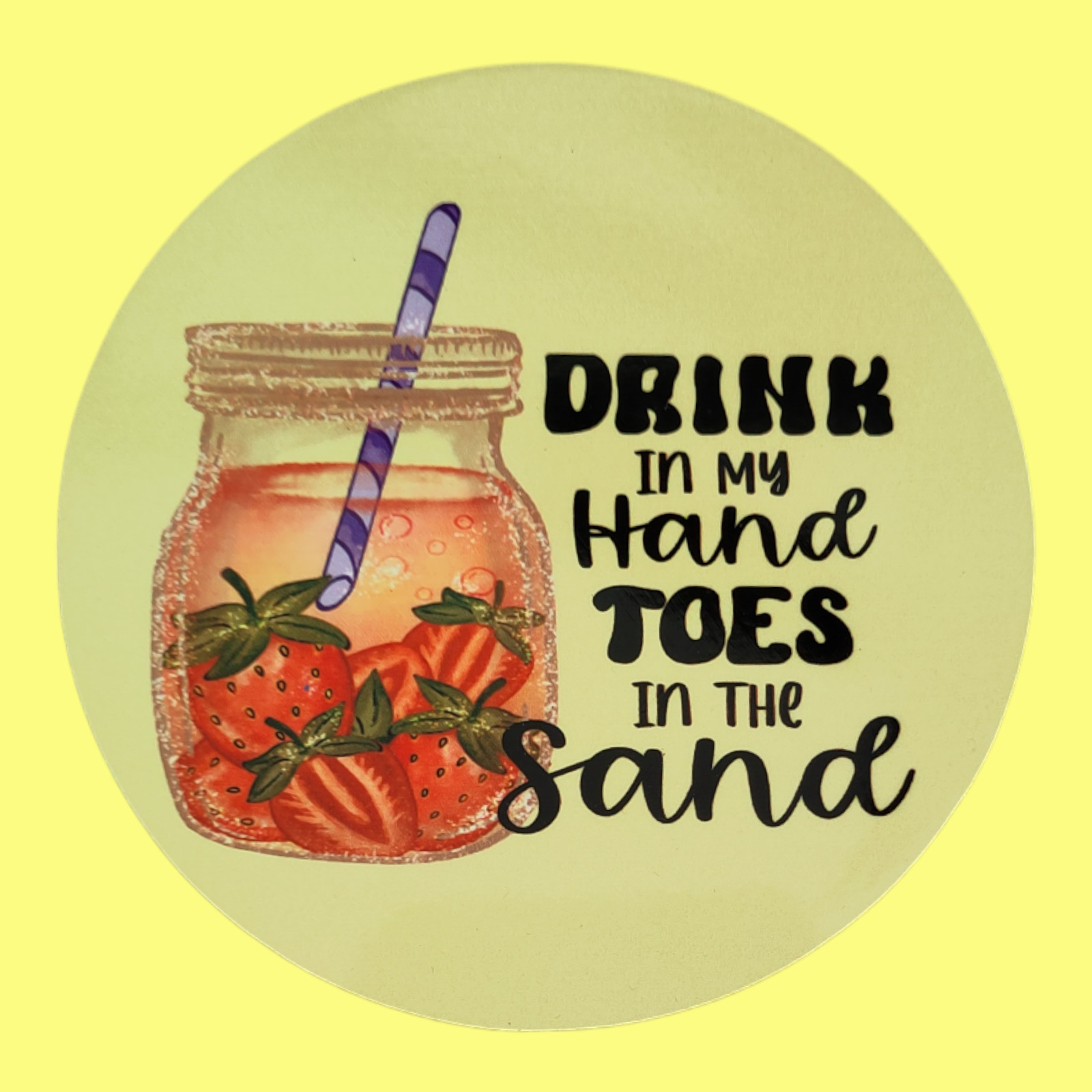 Round cork backed Coaster - summer drinks collection