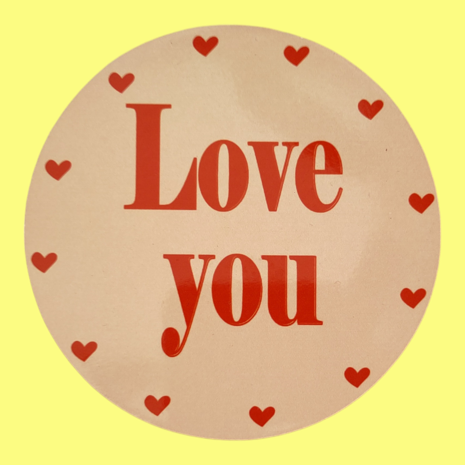 Round cork backed coaster - Love You/ Caru Ti