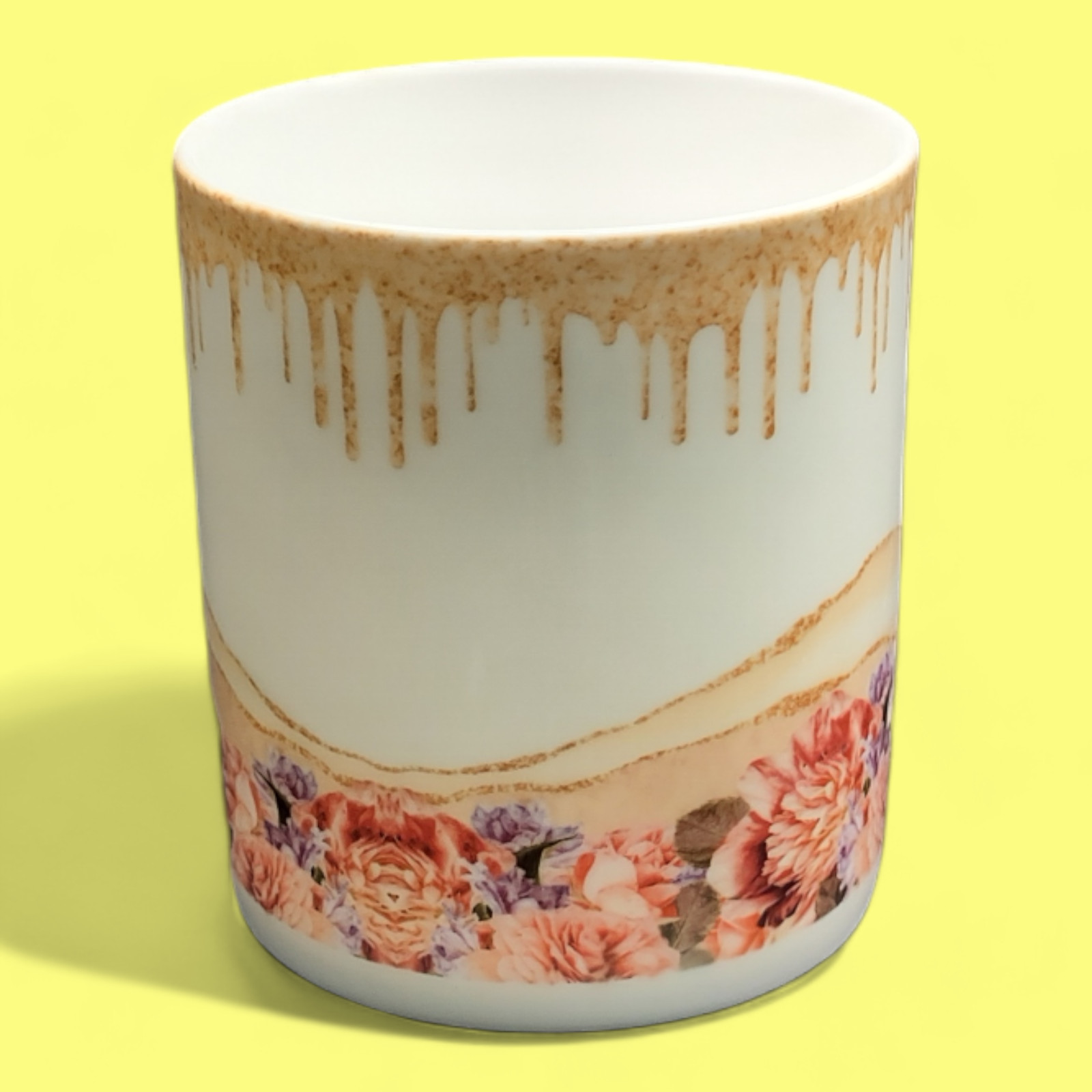 Mug - Flowers and gold drips